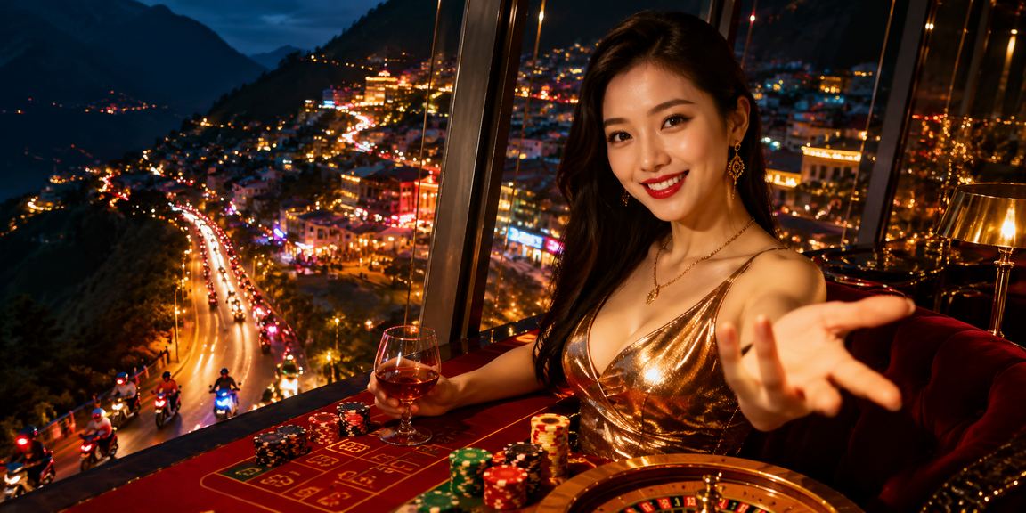 Màn hình neon hiển thị giải thưởng VIP tại Sapa với không khí lễ hội rực rỡ